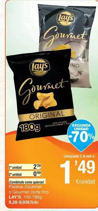 SPAR Fragadis Lay's Patatas Gourmet O Gourmet Corte Fino 150-80g oferta