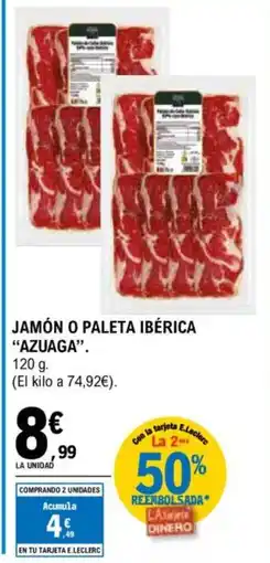 E.Leclerc AZUAGA Jamón o paleta ibérica oferta
