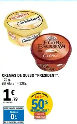 E.Leclerc PRESIDENT Cremas de queso oferta