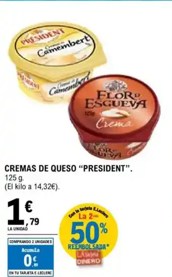 E.Leclerc PRESIDENT Cremas de queso oferta
