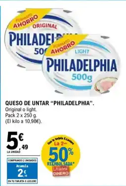 E.Leclerc PHILADELPHIA Queso de untar oferta