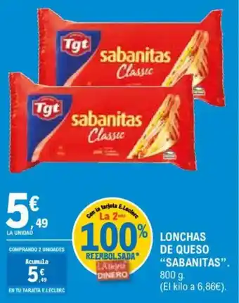 E.Leclerc SABANITAS Lonchas de queso oferta