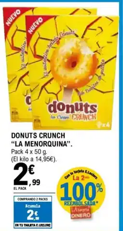 E.Leclerc LA MENORQUINA Donuts crunch oferta