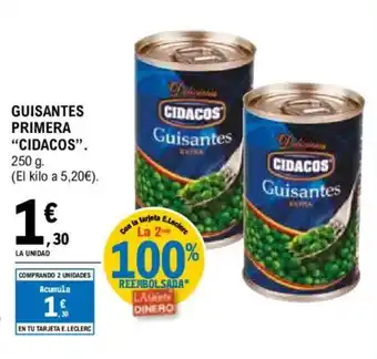 E.Leclerc CIDACOS Guisantes primera oferta