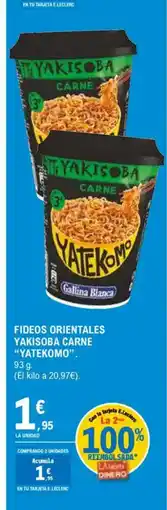 E.Leclerc YATEKOMO Fideos orientales yakisoba carne oferta