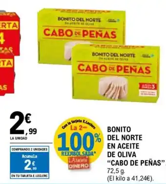 E.Leclerc CABO DE PEÑAS Bonito del norte en aceite de oliva oferta