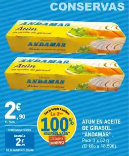 E.Leclerc ANDAMAR Atún en aceite de girasol oferta