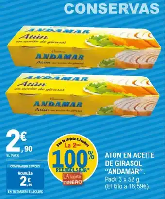 E.Leclerc ANDAMAR Atún en aceite de girasol oferta