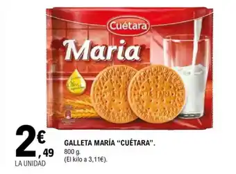 E.Leclerc CUÉTARA Galleta maría oferta
