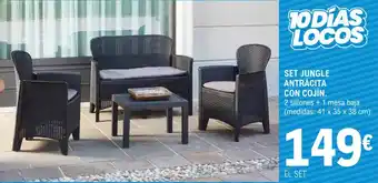 E.Leclerc Set jungle antrácita con cojín oferta