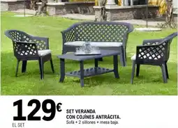 E.Leclerc Set veranda con cojines antracita oferta