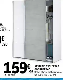 E.Leclerc Armario 2 puertas correderas oferta