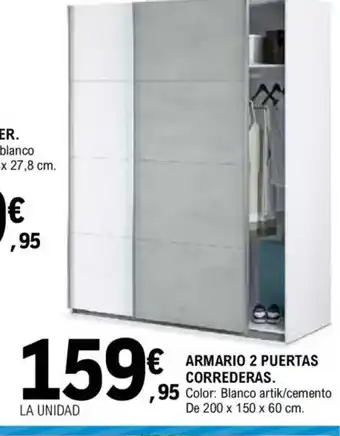 E.Leclerc Armario 2 puertas correderas oferta
