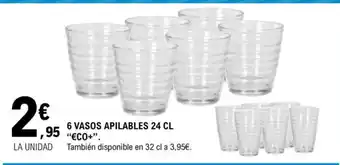 E.Leclerc 6 vasos apilables oferta