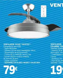 E.Leclerc CECOTEC Ventilador techo oferta
