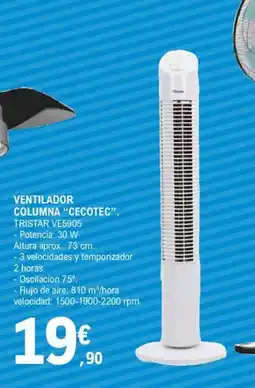 E.Leclerc CECOTEC Ventilador columna oferta