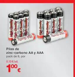 KIK Pilas de zinc-carbono AA y AAA oferta