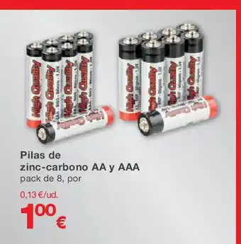 KIK Pilas de zinc-carbono AA y AAA oferta
