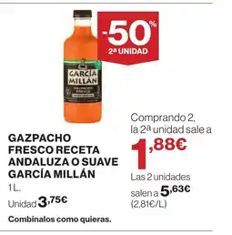 Supercor GARCÍA MILLÁN Gazpacho fresco receta andaluza o suave oferta