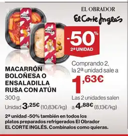 Supercor Macarrón boloñesa o ensaladilla rusa con atún oferta