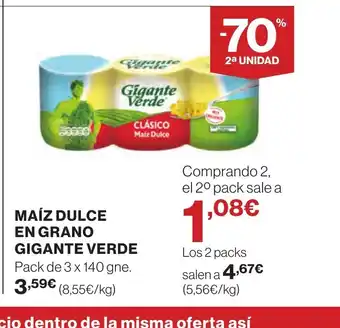 Supercor Maiz dulce en grano gigante verde oferta