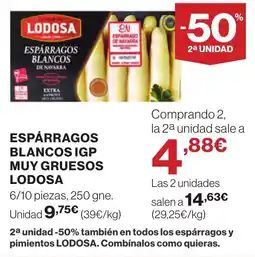 Supercor LODOSA Espárragos blancos igp muy gruesos oferta