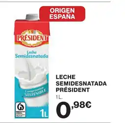 Supercor PRÉSIDENT Leche semidesnatada oferta