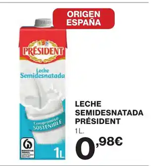 Supercor PRÉSIDENT Leche semidesnatada oferta