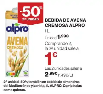 Supercor ALPRO Bebida de avena cremosa oferta