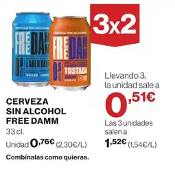 Supercor FREE DAMM Cerveza sin alcohol oferta