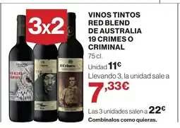 Supercor Vinos tintos red blend de australia 19 crimes o criminal oferta