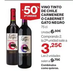 Supercor Vino tinto de chile carmenere o cabernet gato negro oferta
