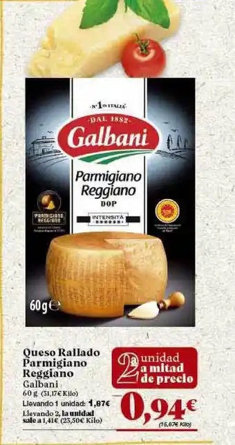 Gadis Queso Rallado Parmigiano Reggiano 60g oferta