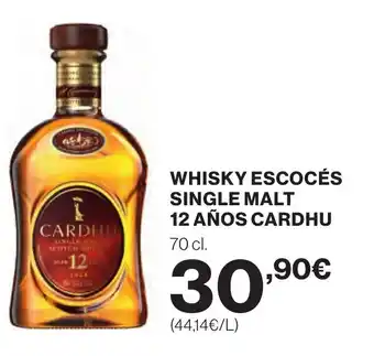 Supercor CARDHU Whisky escocés single malt 12 años oferta