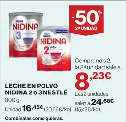 Supercor Leche en polvo nidina 2 o 3 nestlé oferta