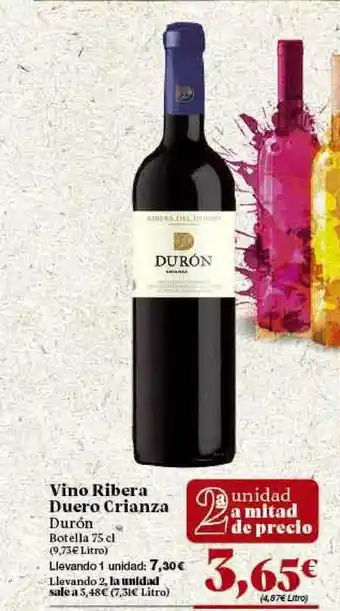 Gadis Vino Ribera Duero Crianza Durón 75cl oferta