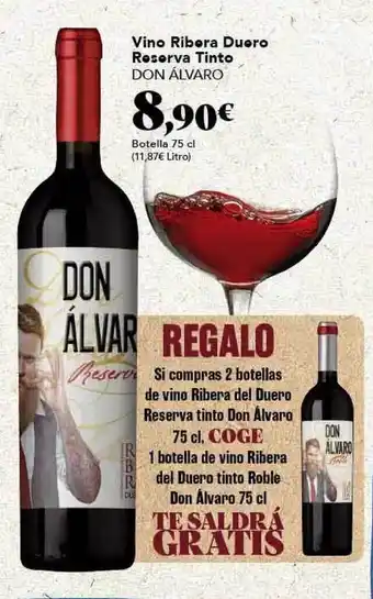 Gadis Vino Ribera Duero Reserva Tinto Don àlvaro 75cl oferta