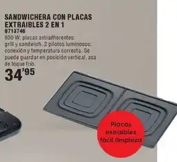 Optimus Sandwichera con placas extraibles 2 en 1 oferta