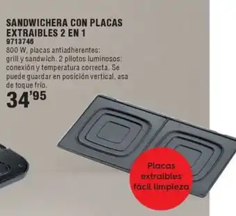 Optimus Sandwichera con placas extraibles 2 en 1 oferta