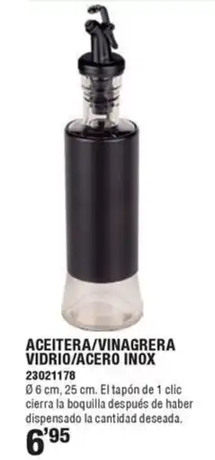 Optimus Aceitera/vinagrera vidrio/acero inox oferta