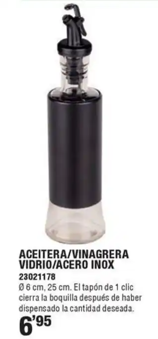 Optimus Aceitera/vinagrera vidrio/acero inox oferta