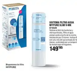 Optimus Sistema filtro agua mypure slim v-mk oferta