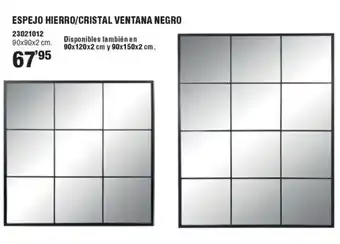 Optimus Espejo hierro/cristal ventana negro oferta