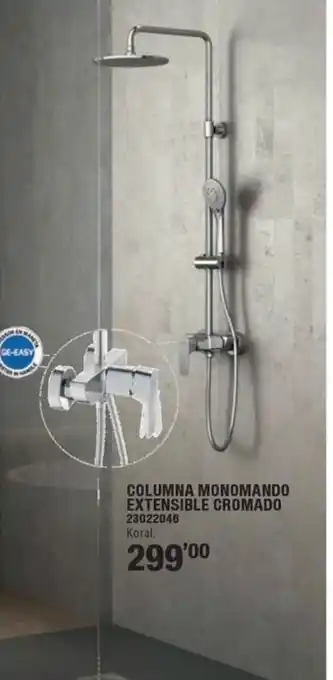 Optimus Columna monomando extensible cromado oferta