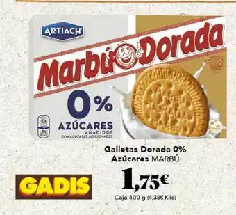 Gadis Galletas Dorada 0% Azúcares Marbu 400g oferta