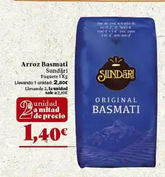 Arroz Basmati Sundãri Paquete 1kg