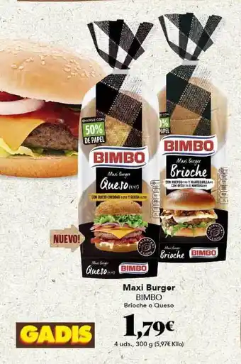 Gadis Maxi Burger Bimbo 300g oferta