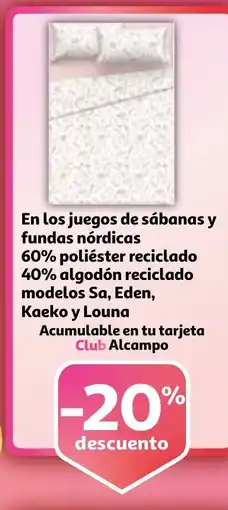 Alcampo En los juegos de sábanas y fundas nórdicas oferta