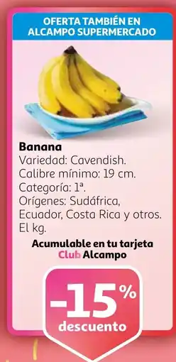 Alcampo Banana oferta