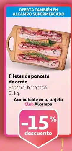 Alcampo Filetes de panceta de cerdo oferta